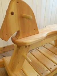 Image 5 of Traditional Toddler and child Wooden Rocking Horse - FREE SHIP - Waldorf - Montessori - natural oil 