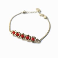 Image 2 of Bracelet Argent perles rouges MARGUERITE