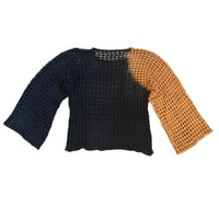 Image 1 of (Pre-Order) Mesh Cotton Monster Arm Long Sleeve (Black/Bleached)