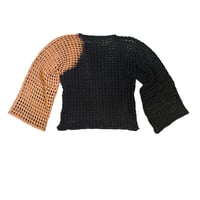 Image 2 of (Pre-Order) Mesh Cotton Monster Arm Long Sleeve (Black/Bleached)
