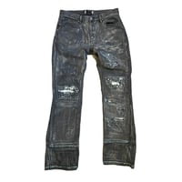 Image 1 of Waxed Black nd Bleu Denim Jeans