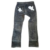 Image 2 of Waxed Black nd Bleu Denim Jeans