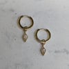 Diamond Charm Hoops - 14k