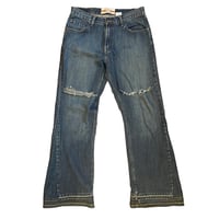 Image 1 of TNG Triple Hemmed Split Knee Denim Jeans