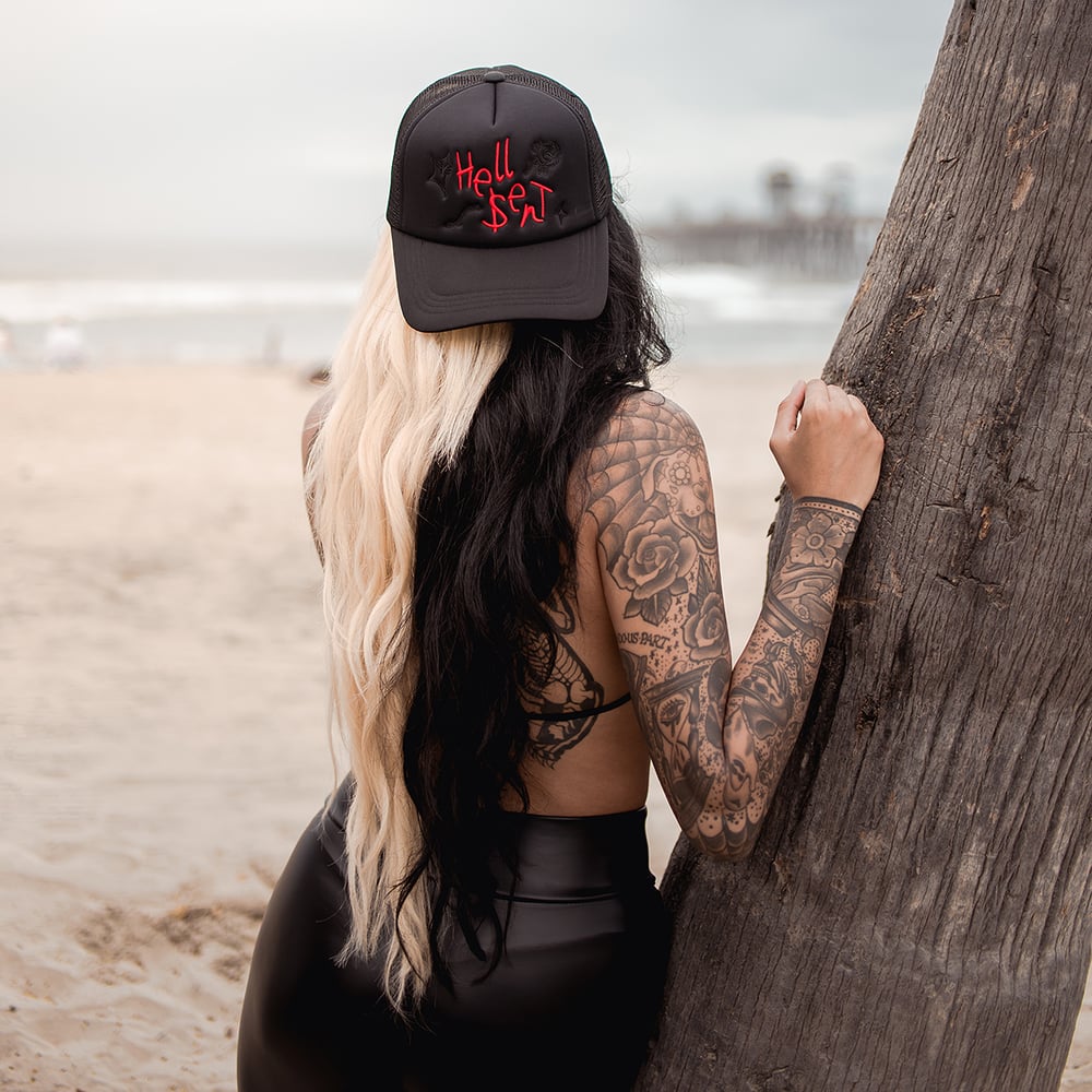 Image of Hellsent Dark Rose Trucker Hat