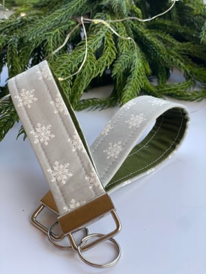 Image of Snowflakes Fabric Key Fobs - FREE SHIPPING!