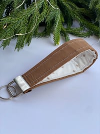 Image 1 of Solid Brown Fabric Key Fobs 