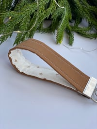 Image 2 of Solid Brown Fabric Key Fobs 