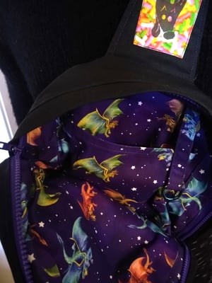 Image of Black with Dragon Lining and Cauldron patch