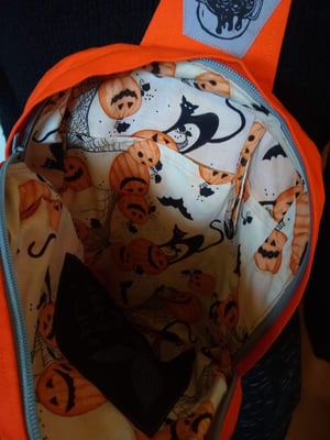 Image of Bright Orange Mushroom with Pumpkin lining
