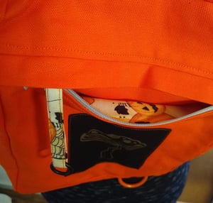 Image of Bright Orange Mushroom with Pumpkin lining