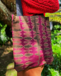 Image 1 of Pink Brown Adire Tote Bag : Decision Sacred Art Gallery