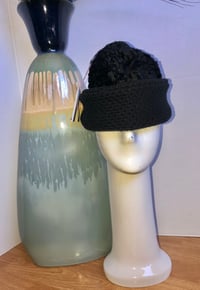 Image 2 of H.O.D. All Black Beaver Fur Crown With Waffle Knitted Black Brim