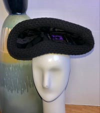 Image 5 of H.O.D. All Black Beaver Fur Crown With Waffle Knitted Black Brim