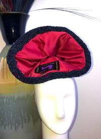 Image 5 of H.O.D. Red Textured Animal Design Mixed With Tweed Denim Panels & Chinelle Navy Blue Brim   