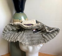 Image 5 of H.O.D. Bucket Hat Grey Puffy Velvet, Reverse Side Knitted Fabric And Printed Denim Panels