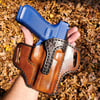 Glock G17 Dark Brown pancake holster.