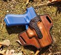 Glock G17 Dark Brown pancake holster.