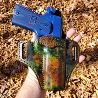 Image 3 of 5" 1911 Camo and Dark Brown ruff out pancake holster.