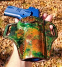 5" 1911 Camo and Dark Brown ruff out pancake holster.