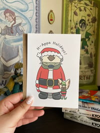 Image 1 of Santa Appa and Elf Momo Holiday Card