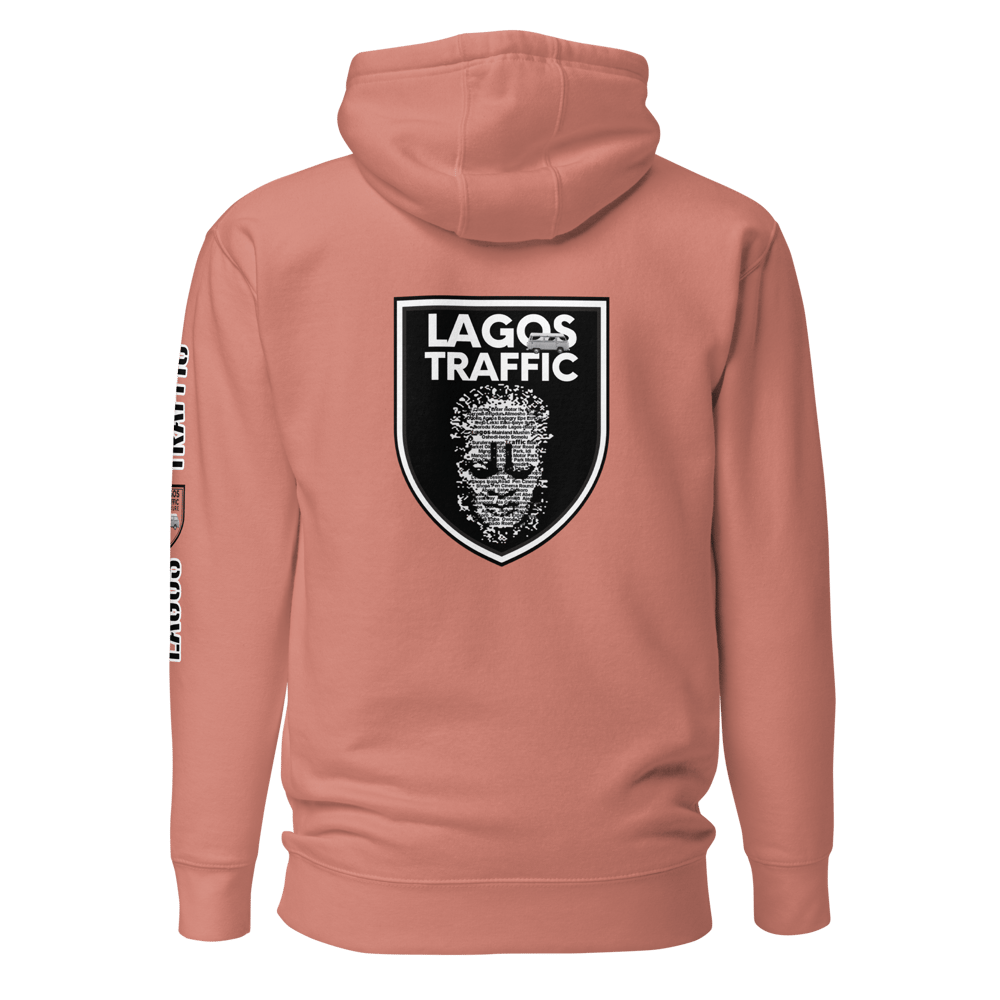 LAGOS TRAFFIC UNISEX SLAY HOODIES - BLK/WHT SHIELD