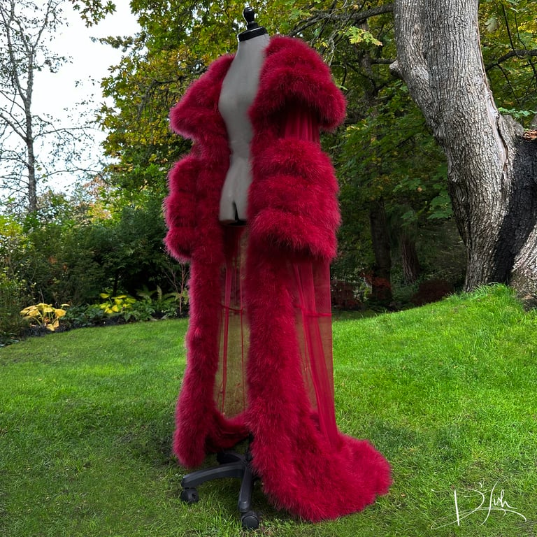 Deep Red "Lola" Dressing Gown