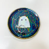 Image 5 of Cute Ghost Trinket Dish With Rainbow Effect (3.5 Inches Diameter)