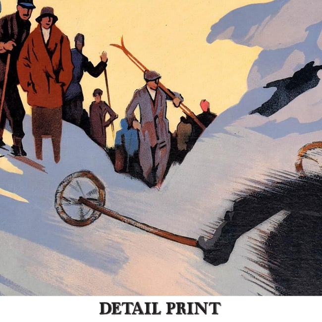 Winter Sports in the Vosges | Roger Broders | 1930 | Wall Art Print | Vintage Travel Poster