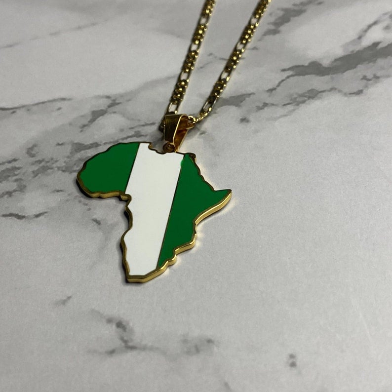 Image of NIGERIA-AFRICAN MAP NECKLACE|PRE-ORDER