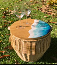 Large Rattan Resin Art Picnic Basket