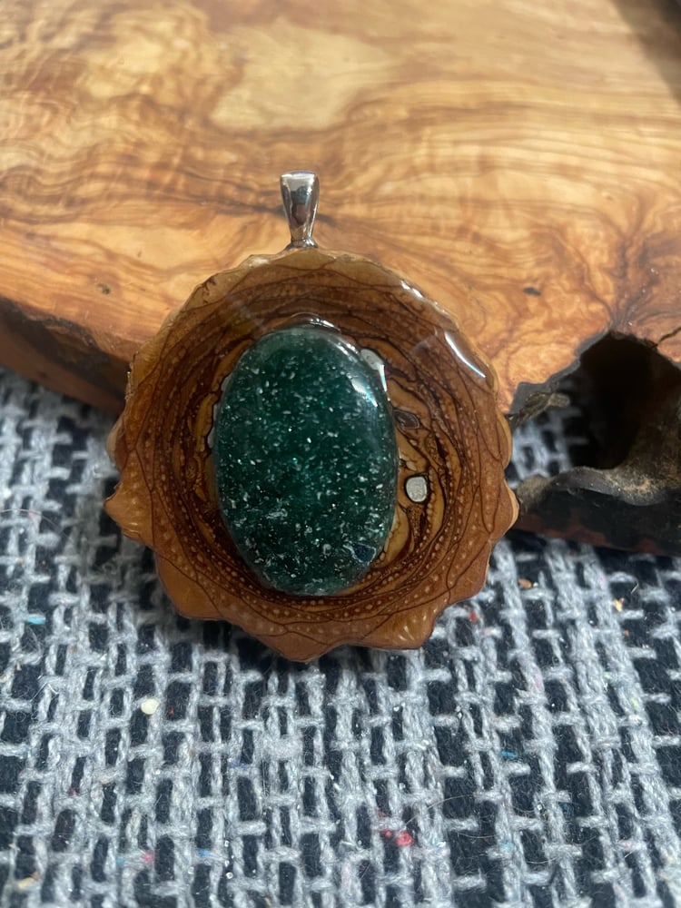 Image of Green Aventurine Pinecone Pendant #48