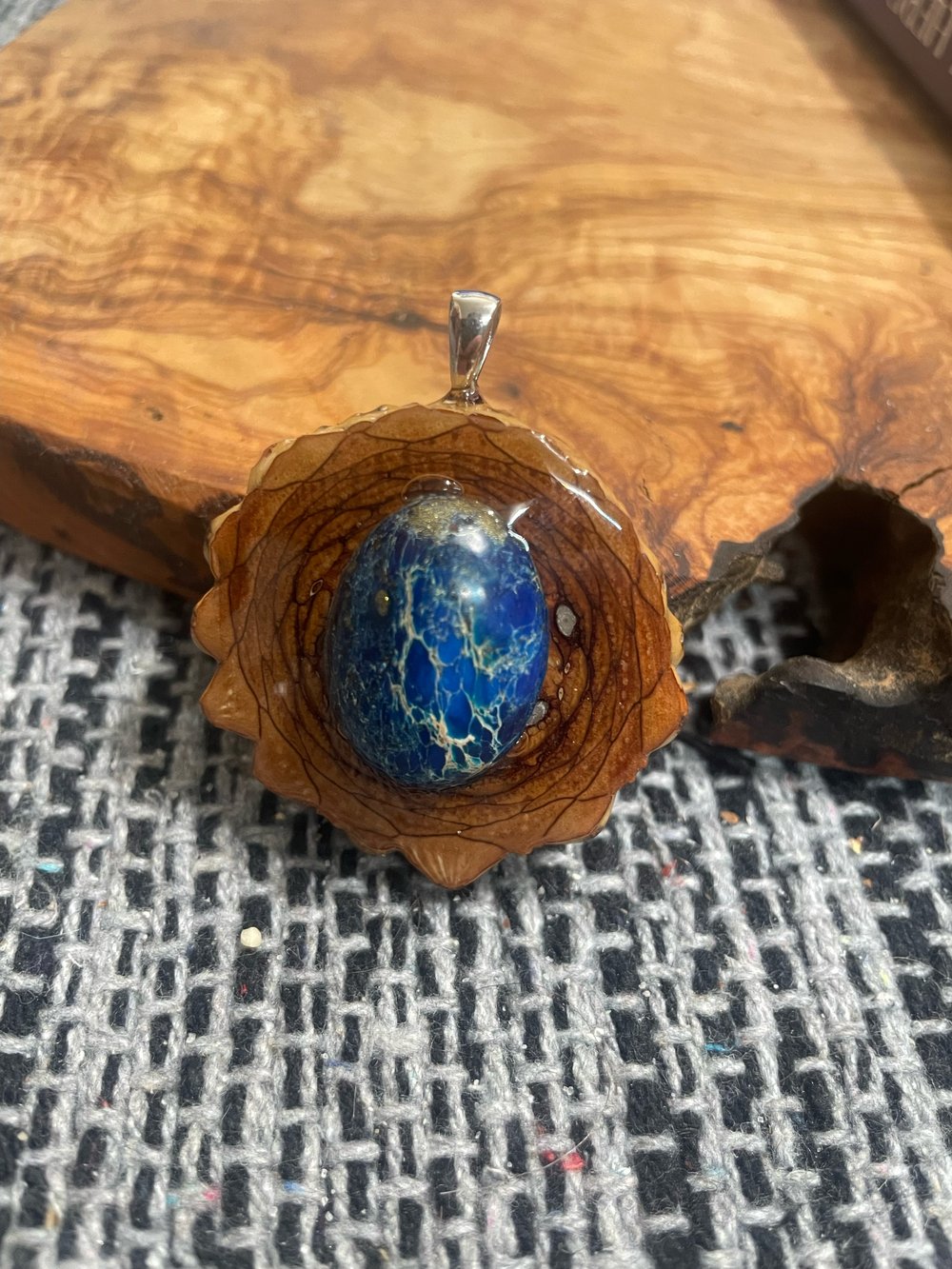 Image of Blue Sea Sediment Jasper Charm | Handmade PNW Jewelry | #53