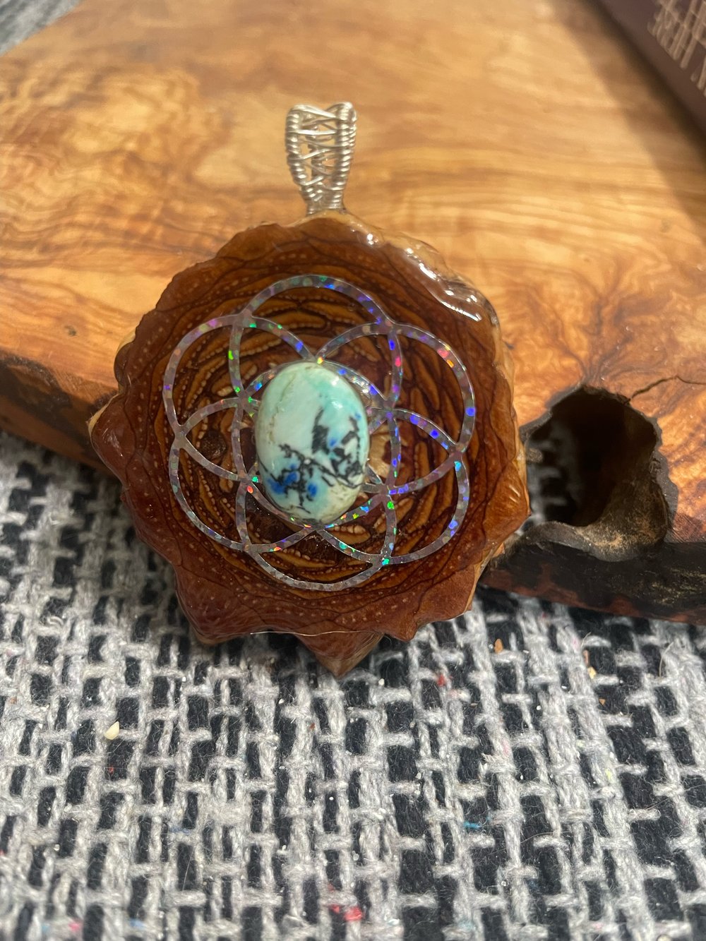 Image of Azurite Turquoise Charm | Handmade PNW Jewelry | #37