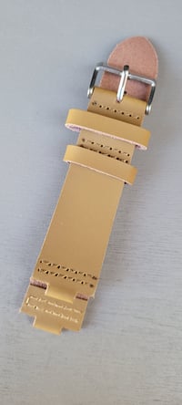 Bracelet de rechange en cuir couleur camel pour montre en bois gros diametre