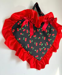 Image 2 of 🍒 Cherry Kisses Heart Handheld Bow Bag