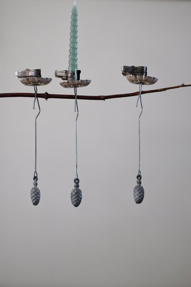Image of Lot de 3 porte-bougies à pince et avec pendant