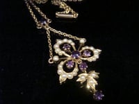 Image 1 of EDWARDIAN  15CT AMETHYST PEARL NECKLACE 10.7G