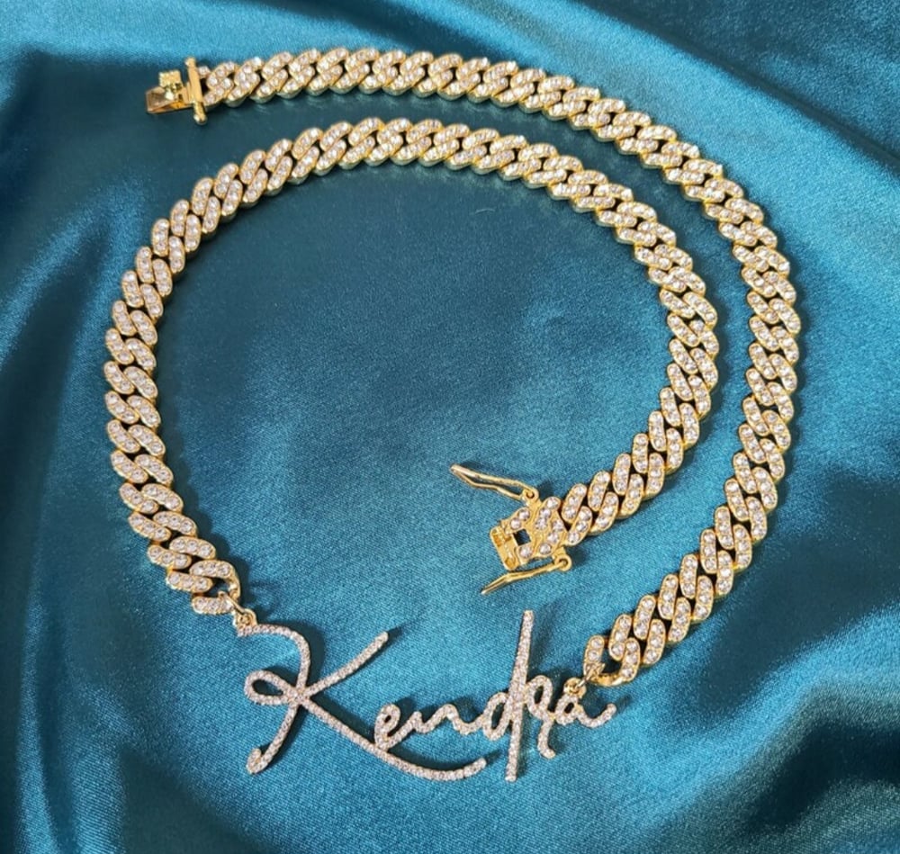 Image of Diamond script name necklace 