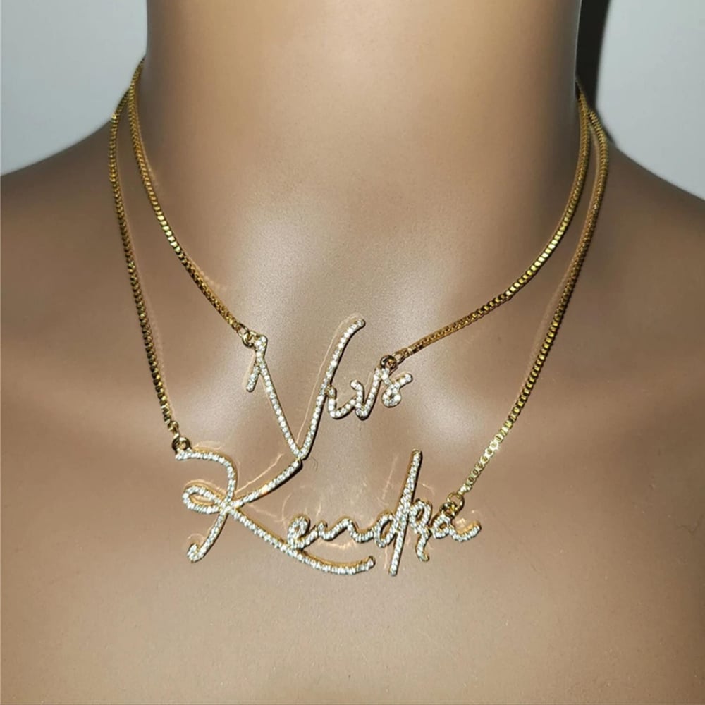 Image of Script Diamond Name Necklace