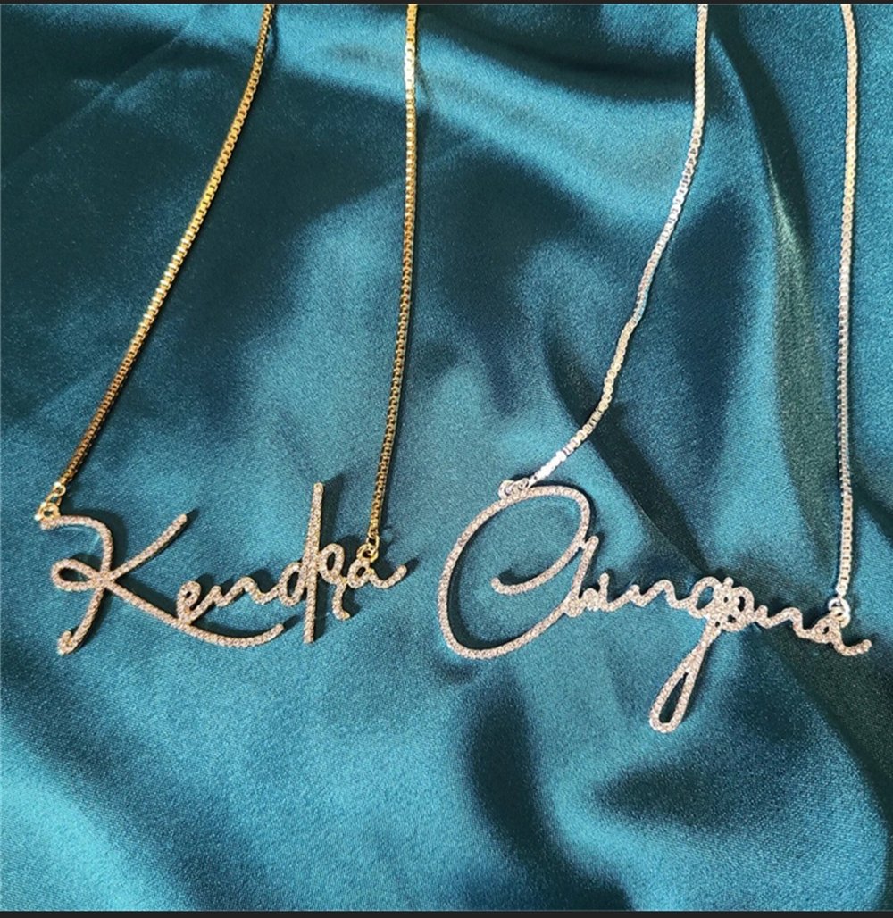 Image of Script Diamond Name Necklace