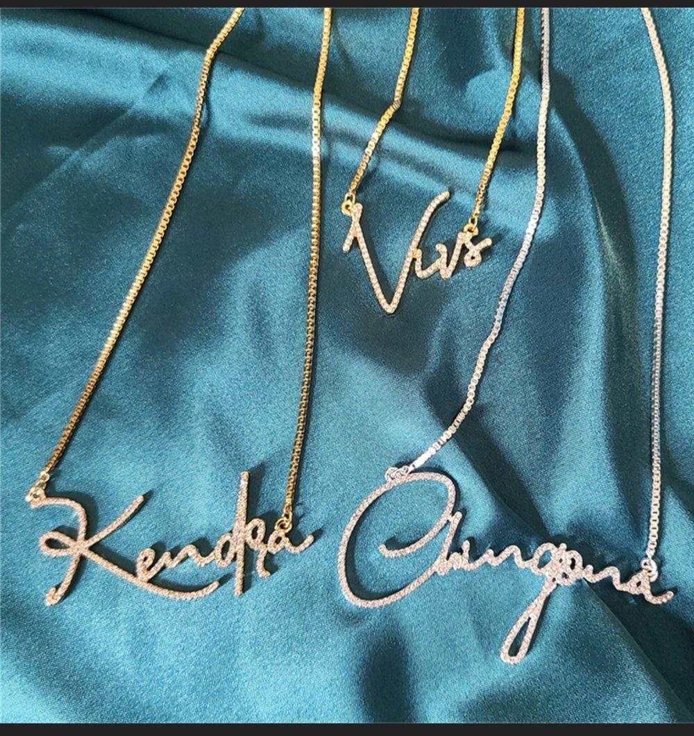 Image of Script Diamond Name Necklace