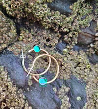 Image 1 of Hammered Copper Bejewelled Hoops 