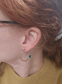 Image 5 of Hammered Copper Bejewelled Hoops 