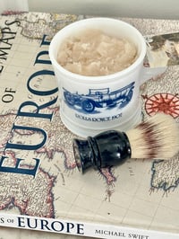 Image 1 of Bourbon Tobacco Milk Glass Rolls Royce Gentlemen’s Shaving Soap Set