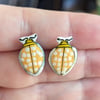 Hand-Painted Orange Ladybird Earrings
