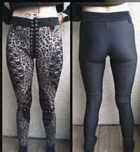 Image 2 of Leopard spandex pants with lace