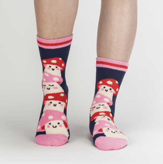 Image of Slipper Socks in Mushrooms, Penguins, and Squirrels