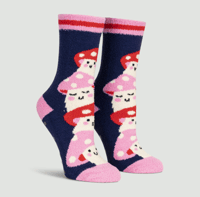 Image 2 of Slipper Socks in Mushrooms, Penguins, and Squirrels