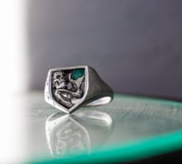 Image 3 of Emerald Skull Ring